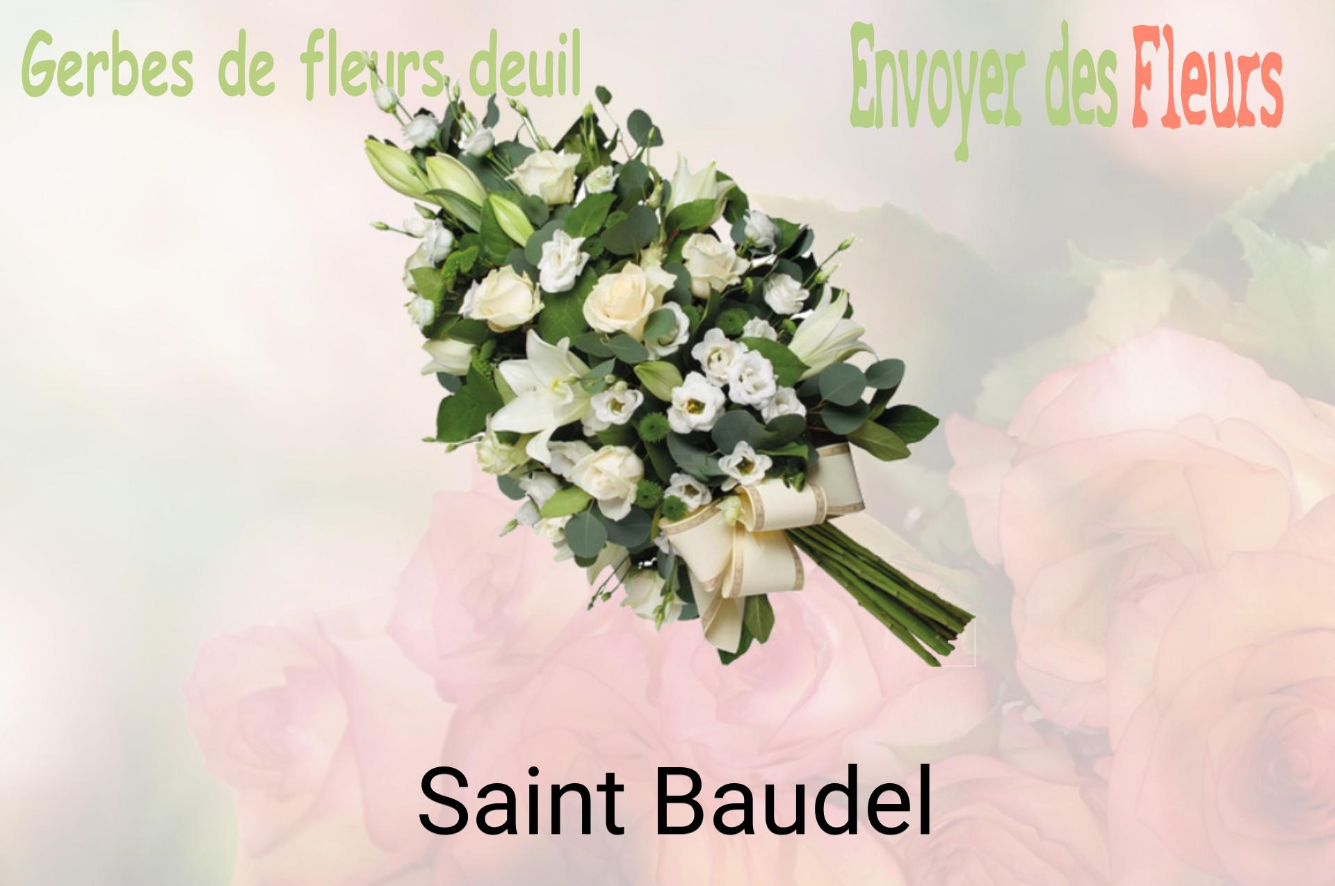Gerbe de fleurs de deuil livrée à Saint-Baudel